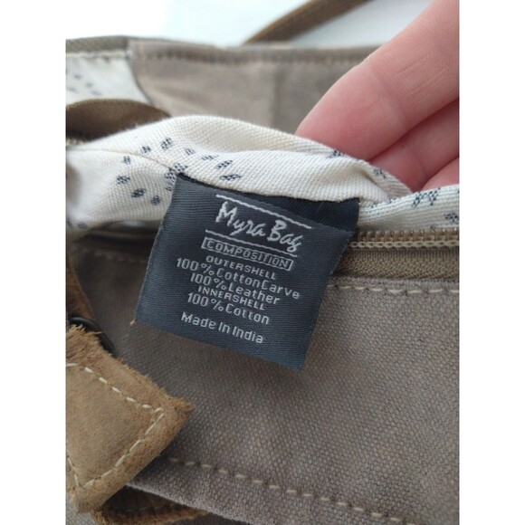 Myra Bag 100% Cotton/Leather Canvas Shoulder Tote Bag Aztec Southwestern Boho - Picture 14 of 16